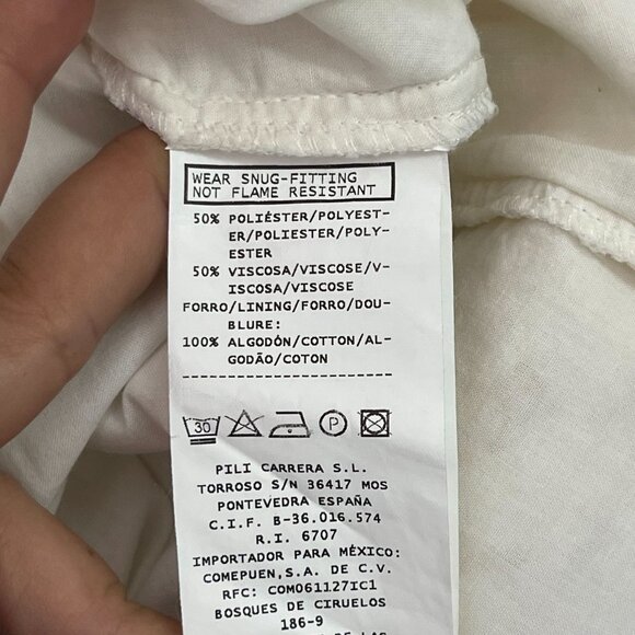 Pili Carrera Kid's White Red Lace Floral Short Sleeve Mini Dress Size 12 - Picture 5 of 7